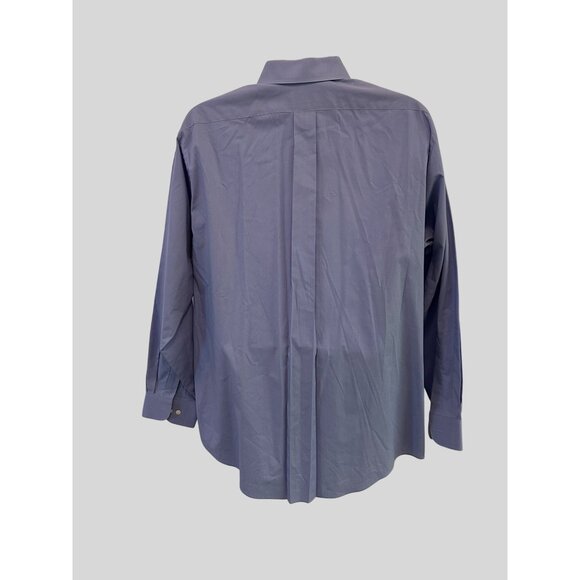Van Heusen Men's Long Sleeve Blue Dress Shirt With Button-Up Closure & Spread Co - Picture 3 of 5